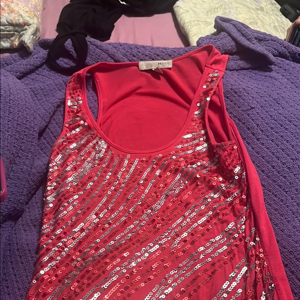 MINKPINK Red Sequin Women's Top